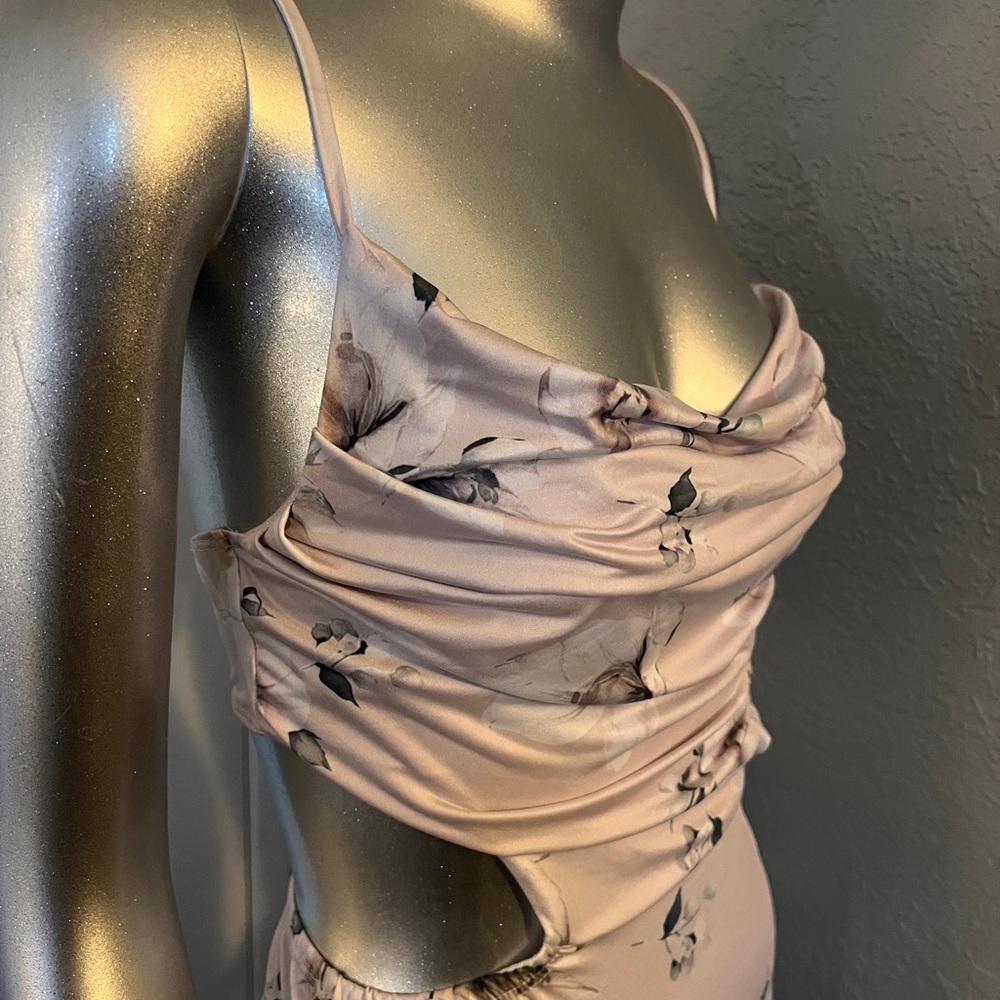 Fashion Nova Blush Floral Midi Dress